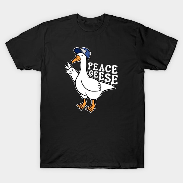 Peace Geese Silly Goose with Hat T-Shirt by Downtown Rose